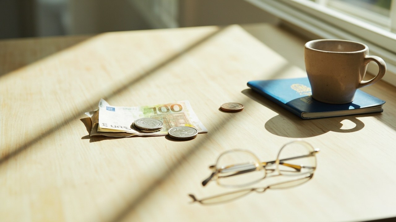 300 євро готівкою на столі поруч із паспортом