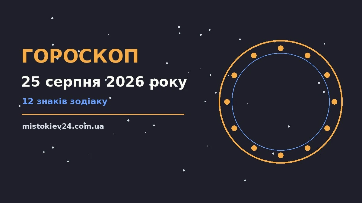 Зодіакальний знак і нотатки із планами на 25 серпня 2026 року