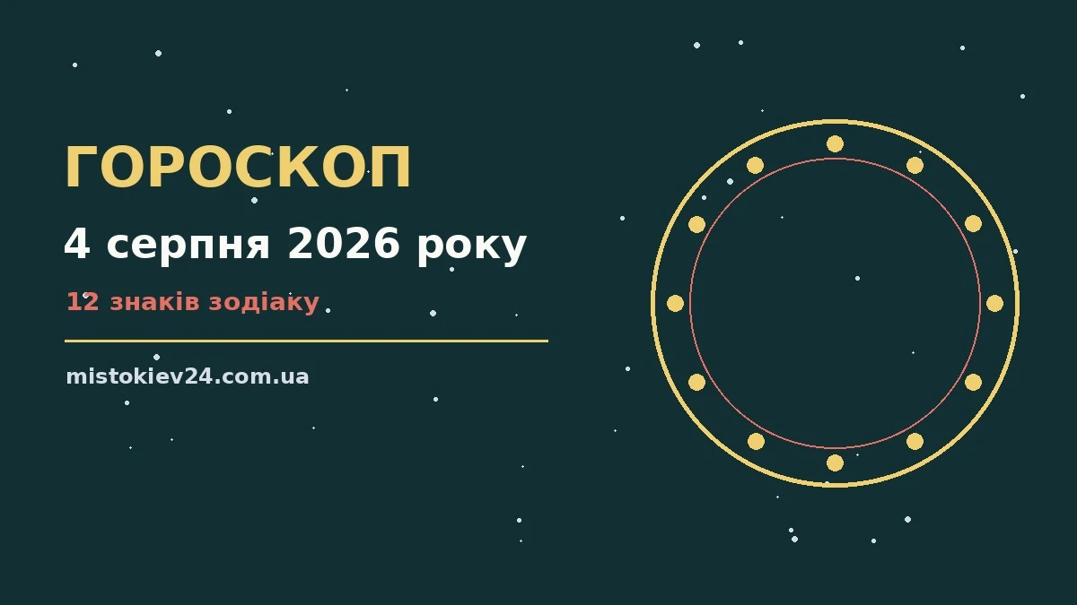 Зодіакальний календар на 4 серпня 2026 року з нотатками і планами на день