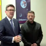 Володимир Зеленський під час міжнародних переговорів