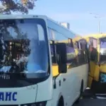 Місце ДТП за участю двох маршруток у Святошинському районі Києва